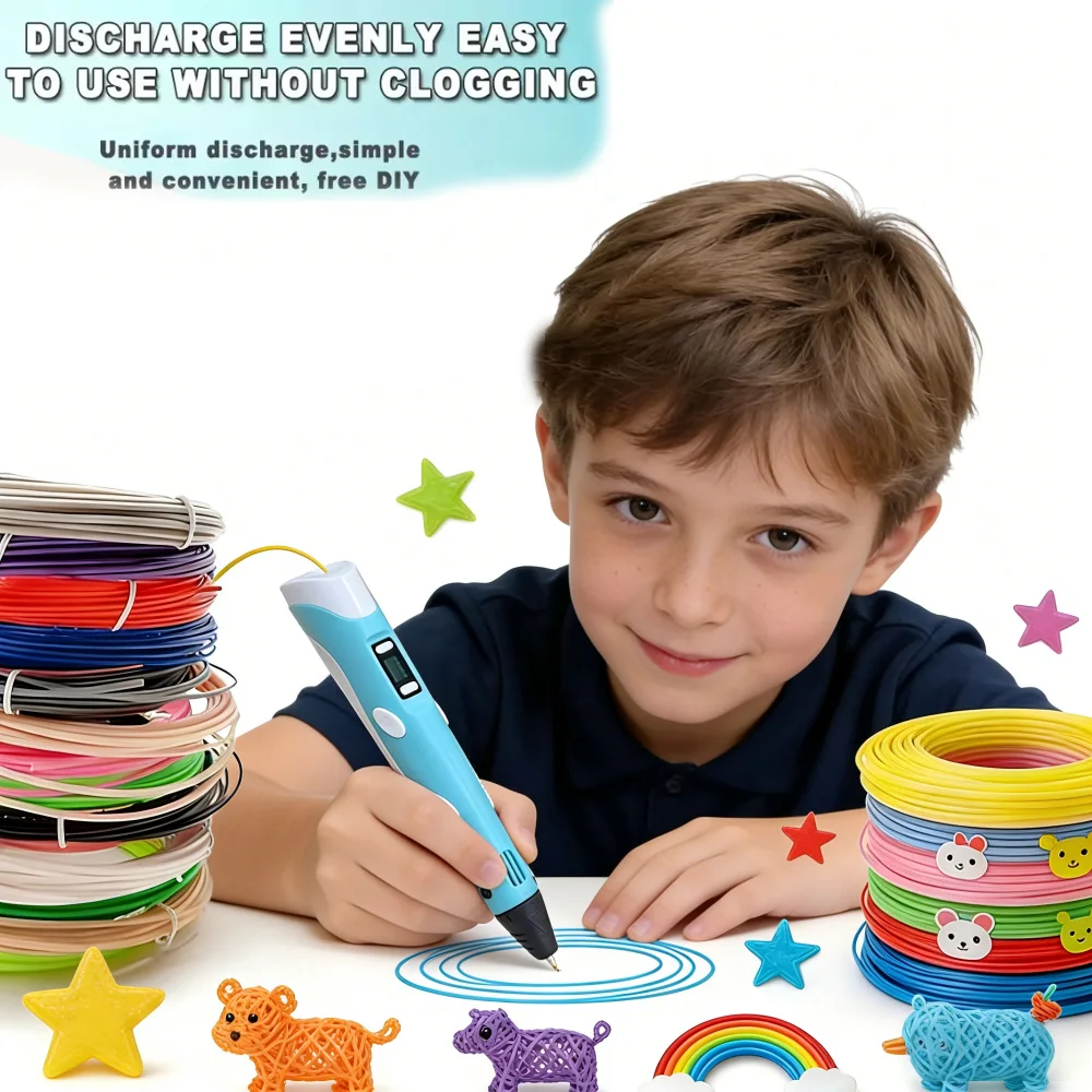 Creative 3D Printing Pen with Safe Filament for DIY Crafts and Artistic Drawing
