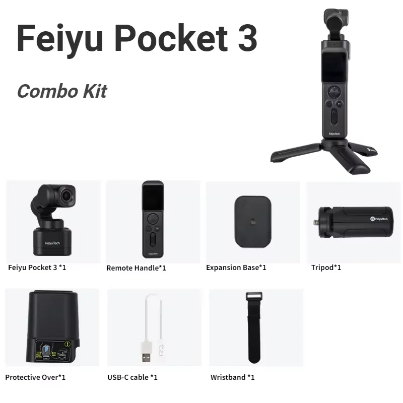 FeiyuTech Pocket 3 Handheld Wireless Gimbal Camera 3-Axis 4K60fps APP Wireless Image Transmission Magnetic Attach
