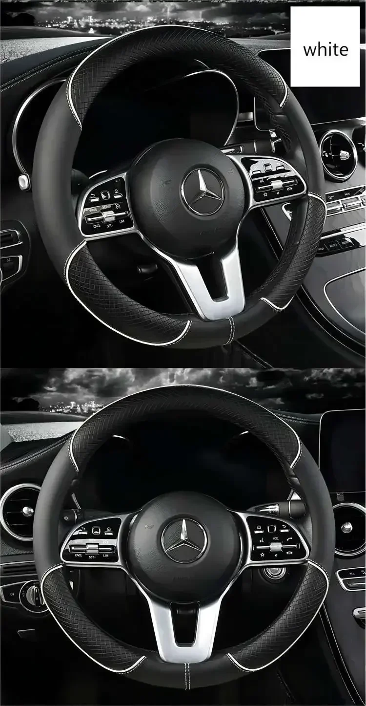 Microfiber leather steering wheel cover image 11