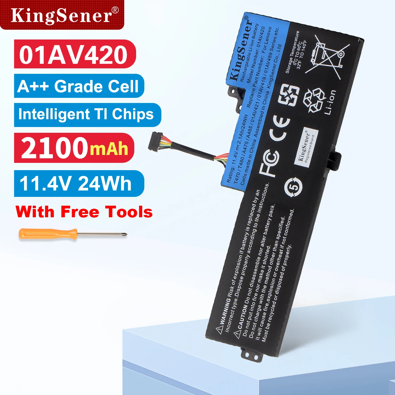 KingSener Internal Battery For Lenovo ThinkPad T470 T480 A475 A485 TP25 01AV419 01AV421 01AV489 01AV420 SB10K97576 SB10K97578