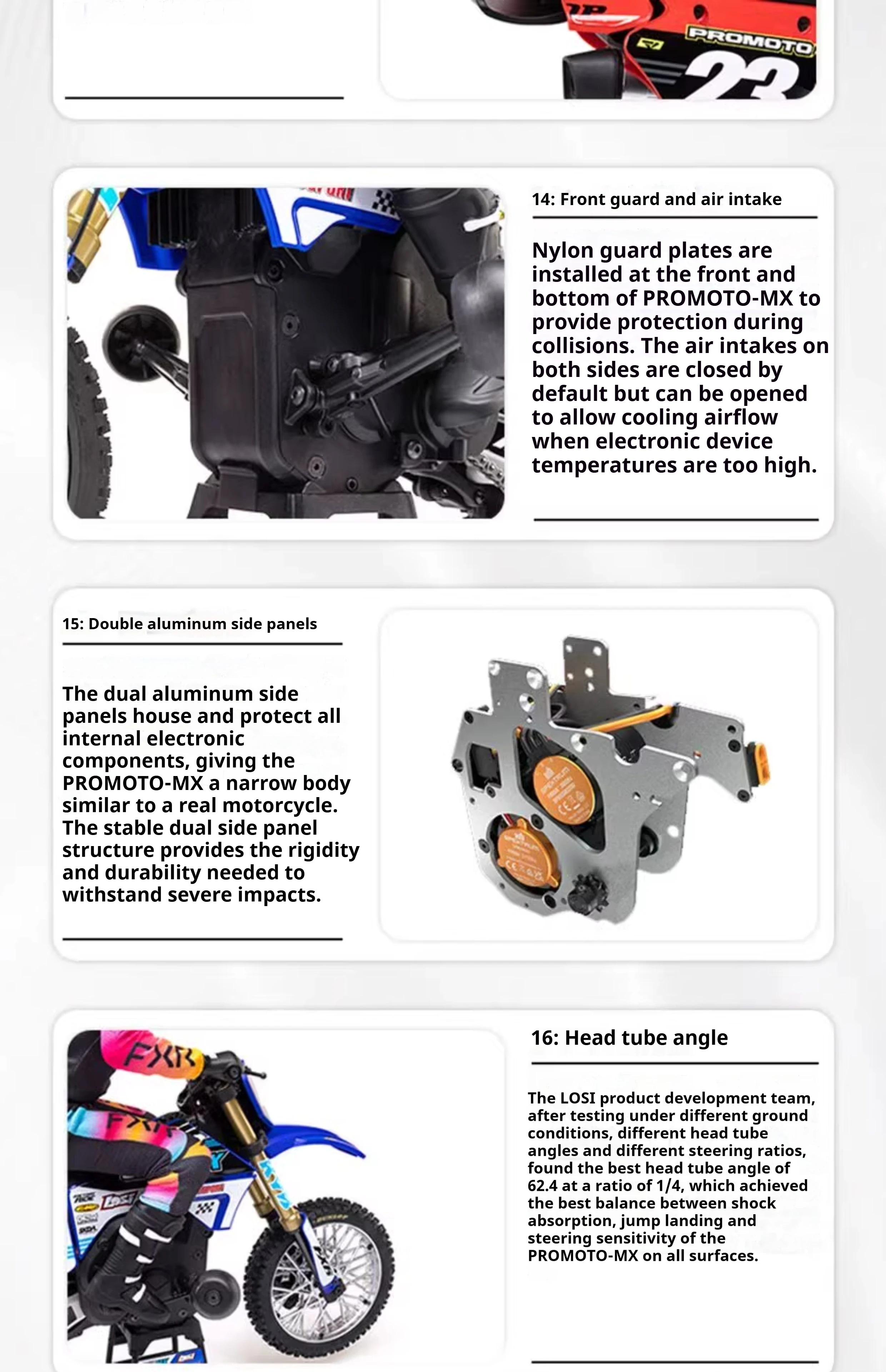 Coche modelo RC Losi 1/4 Promoto MX motocicleta de control remoto carreras todoterreno sin escobillas RTR