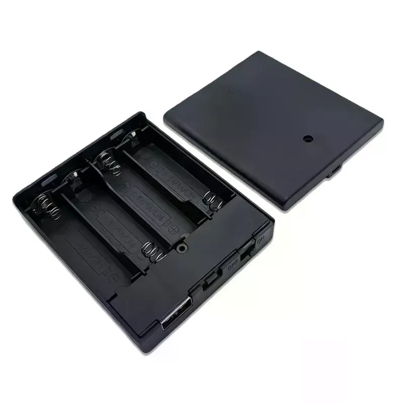 새로운 할인 상품 1개 4슬롯 AA 배터리 홀더 5번 배터리 케이스 전원 스위치 및 USB 소켓 포함 무등 AA 배터리 박스