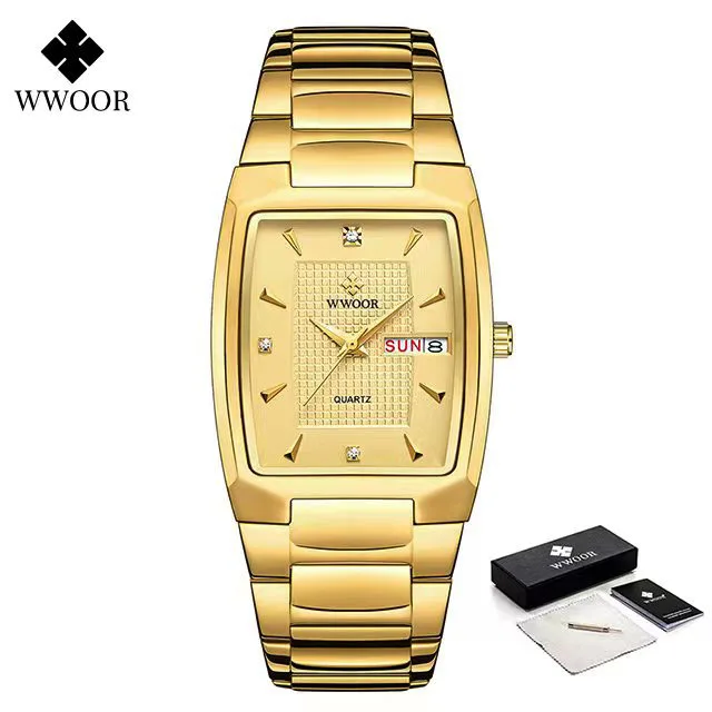 Men's Wristwatch 2022 WWOOR Brand Luxury Quartz Watch Waterproof Business Male Date Clock Casual Fashion Black Relogio Masculino 