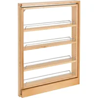 Pullout Shelf Organizer for Base Kitchen or Bathroom Cabinets, Wood Filler Pantry Storage or Spice Rack, Maple, 3" x 23" x 30" 1