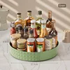1Pc Kitchen Storage Spice Rack 360 Degree Rotating Cabinet Storage Rack Tray Cosmetic Storage Rack Non-slip Spice Round Rack 3