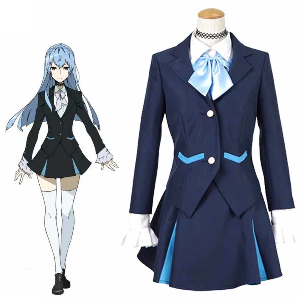 

Japan Anime Kiznaiver Cosplay Costume Preppy Style Vintage JK School Uniform Women Coat Shirt Skirt Suit Halloween Party Clothes