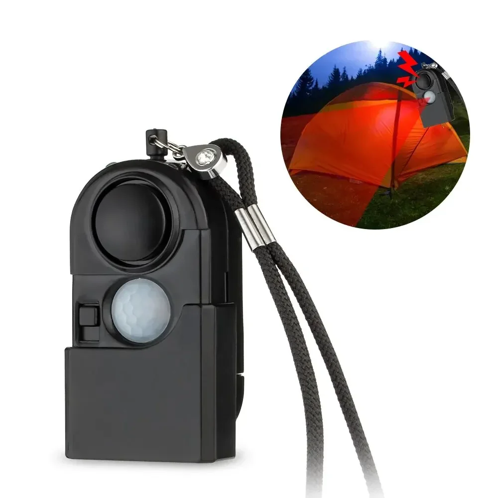 Compact Motion Detector Alarm with 120dB Siren and LED Flashlight
