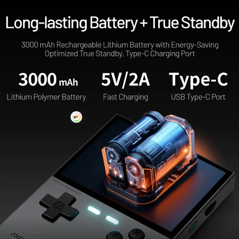 Trimui Brick Hammer Handheld Game Console 3.2 Inch IPS Screen 1024x768 Allwinner A133plus Metal Plate Retro Arcade_voghion.com