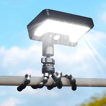 Treppiede a polpo con sensore di movimento solare 3 modalità USB 92LED doppia carica solare IP65 impermeabile regolabile per percorso da giardino 1