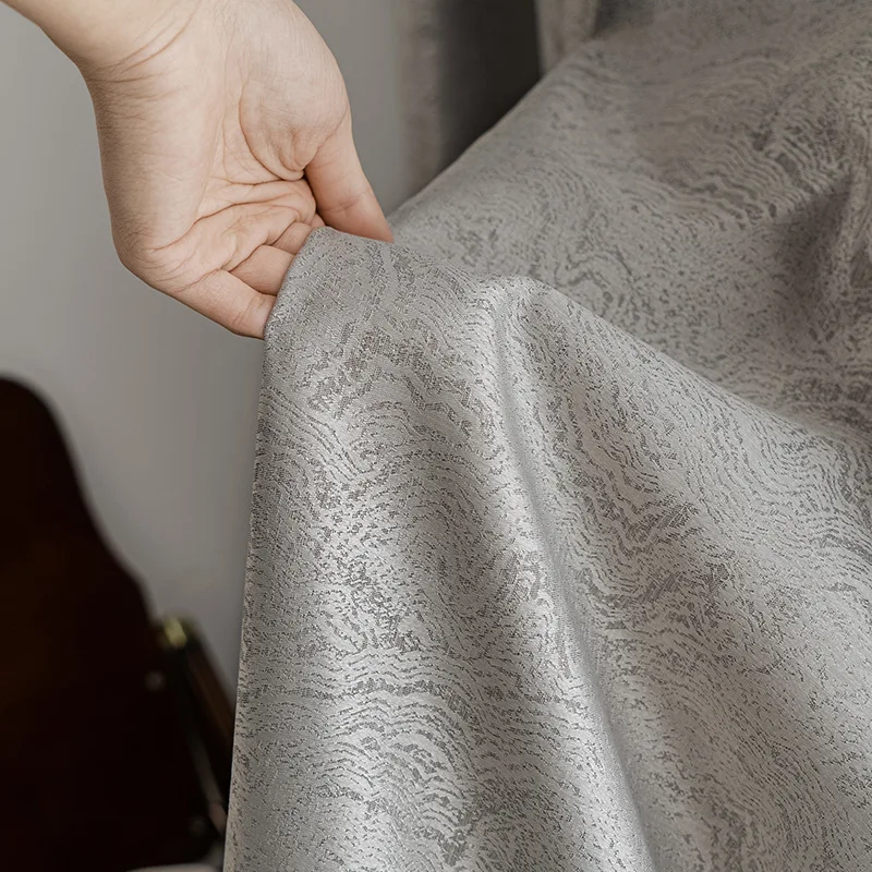 

New log Japanese curtains Nordic Jacquard curtain cloth living room bedroom shade cloth