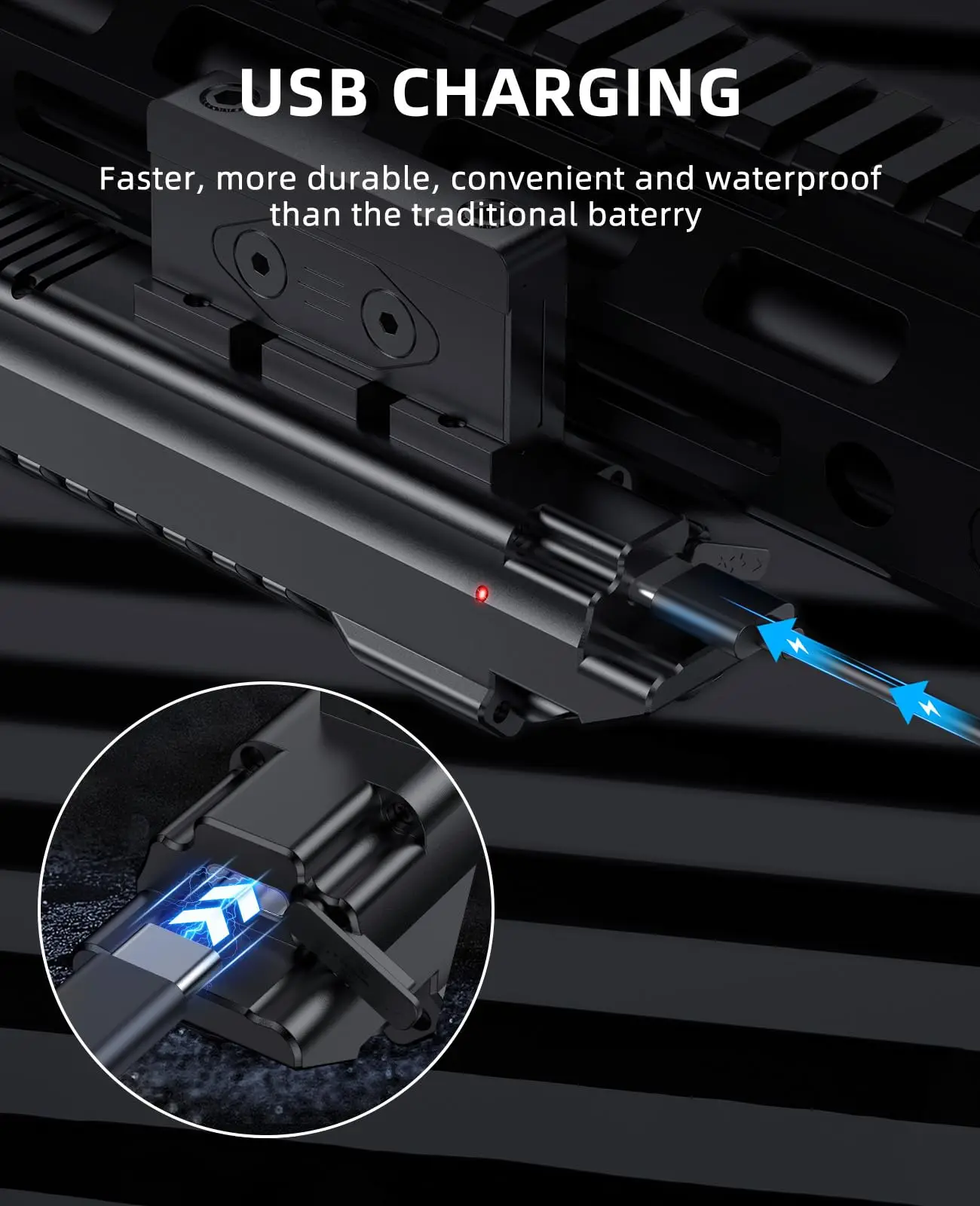Laser Sight Red Dot Laser Sight 2400 Lumens Rifle Tactical Red Laser Light Combo Picatinny M-Rail Beam Rifle Strobe Mode EZshoot Hunting
