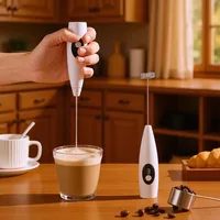Mousseur à lait sans fil, fouet à café, mixeur électrique, batteur à œufs, mini-mousseur, agitateur à poignée, appareil à cappuccino, outils de cuisine 3
