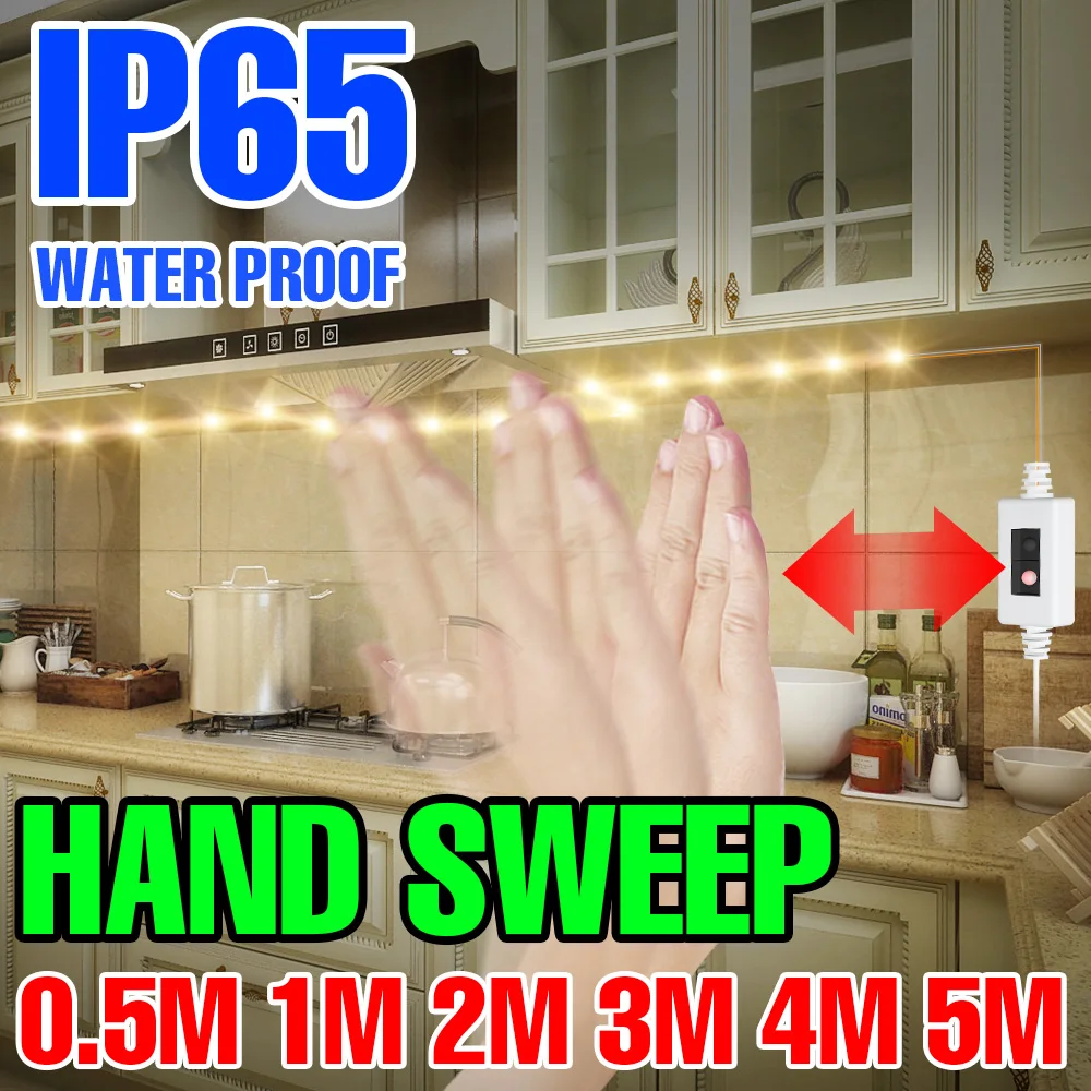 Led Strip Lights Hand Sweep Sensor Light Waterproof Kitchen Lamp Flexible Luces Tape Ribbon Decor TV Backlight Lighting |