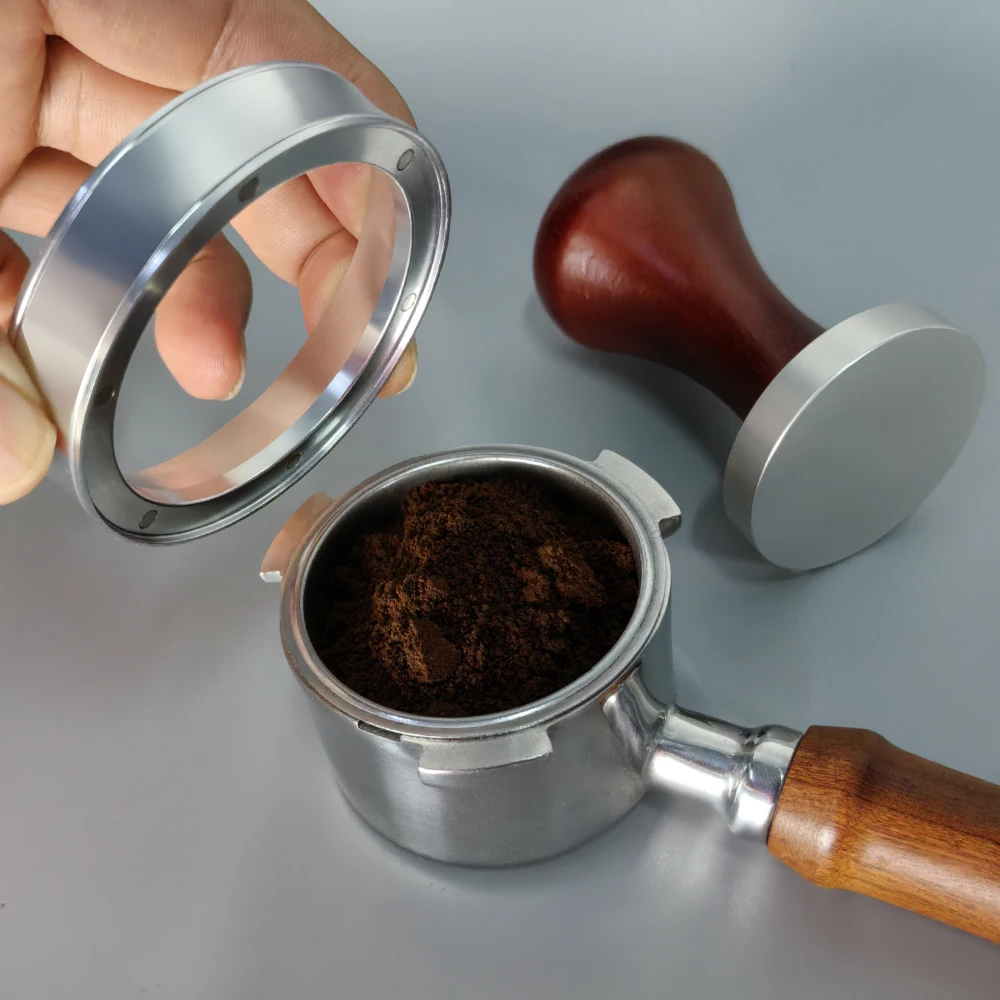 2Pcs/Set 51/53/58mm Espresso Tamper with Coffee Dosing Ring Dosing Funnels espresso tamper coffee dosing ring espresso tools coffee tools