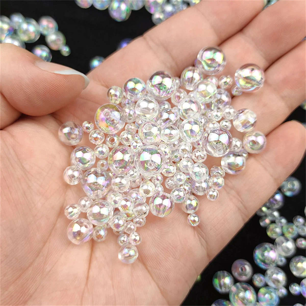 Imitation Pearl Beads 6mm/8mm/10mm ABS Transparent White Color Diy Handmade Jewelry Material