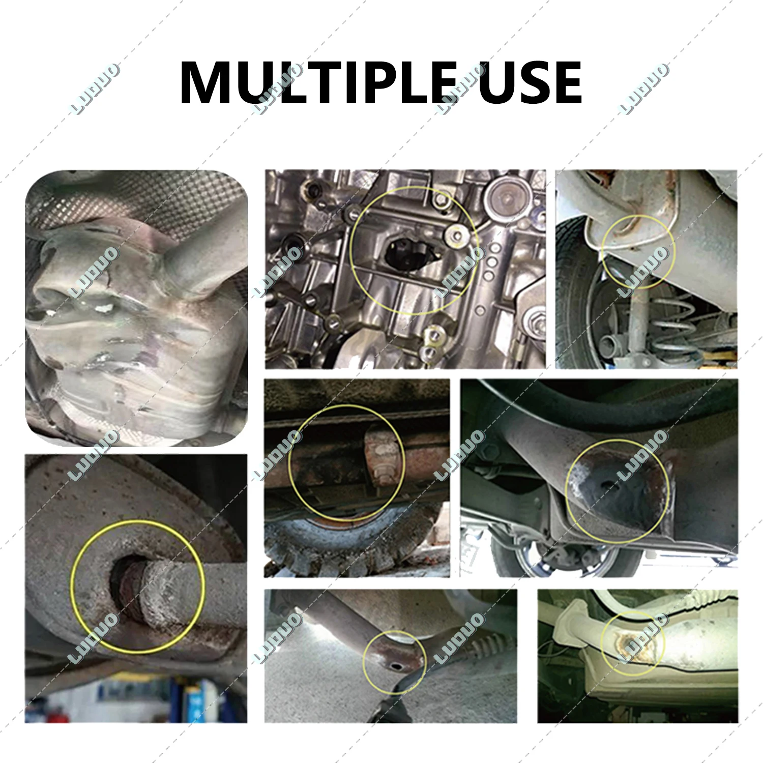  Mastic Echappement, Pate Echappement, Silicone Haute  Temperature, Durcissement Rapide et Résistance aux Hautes Températures, Mastic de Réparation de Tuyau d'Échappement Automobile Multifonctionnel-150g