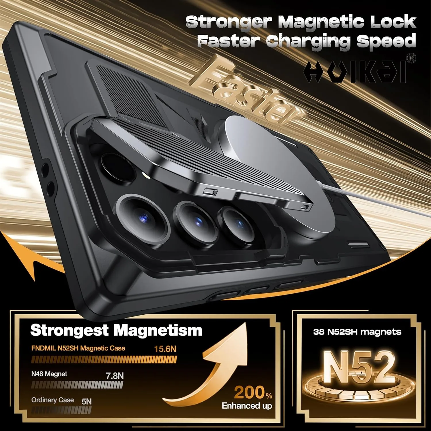 Magnetic Rotatable Stand Holder Case with Kickstand and Enhanced Protection
