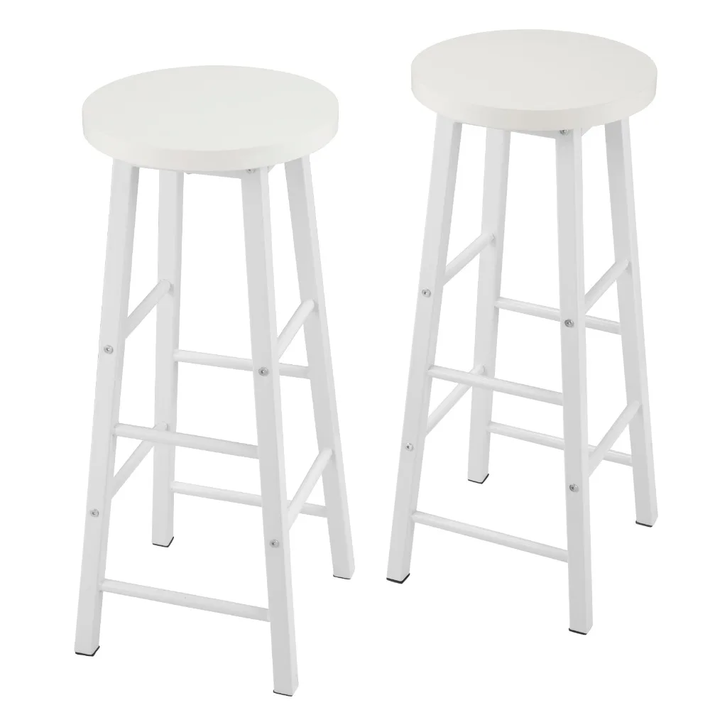 WOLTU 2 TEILE/SATZ Hohe Barhocker Bistro Thekenhocker Stabile Langlebige Stahlstruktur MDF Sitz Kaffee Esszimmerstuhl Dekor Hocker – Detail 5