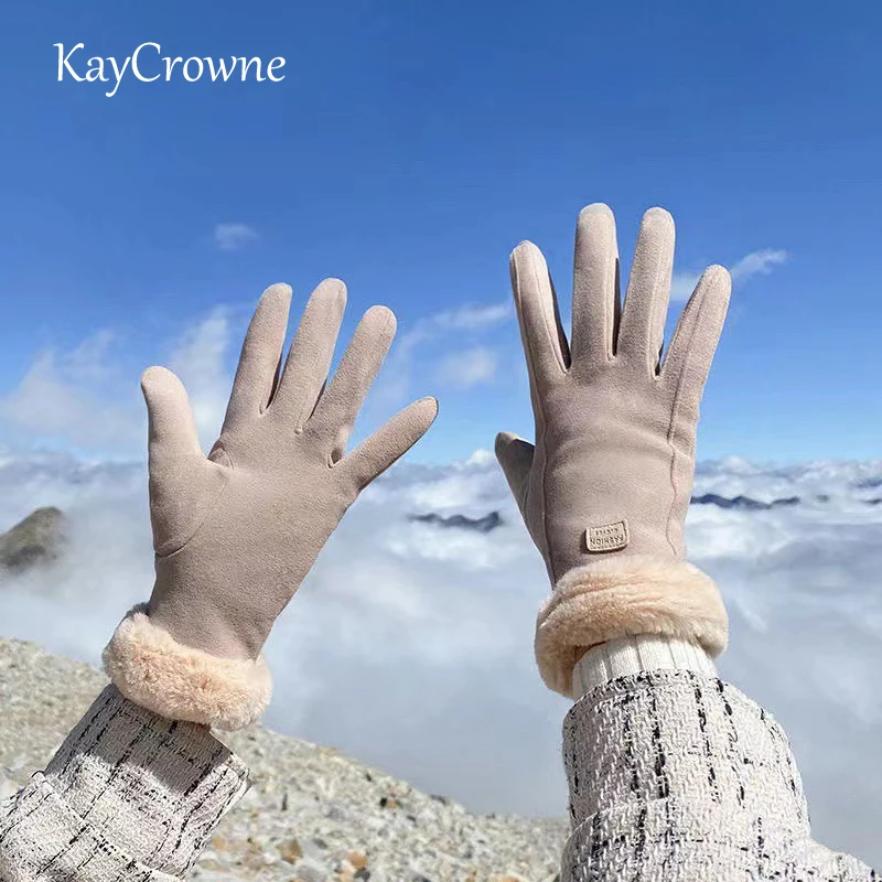 

KayCrowne новые модные женские зимние элегантные теплые утепленные ветрозащитные перчатки с пальцами для вождения с сенсорным экраном G178