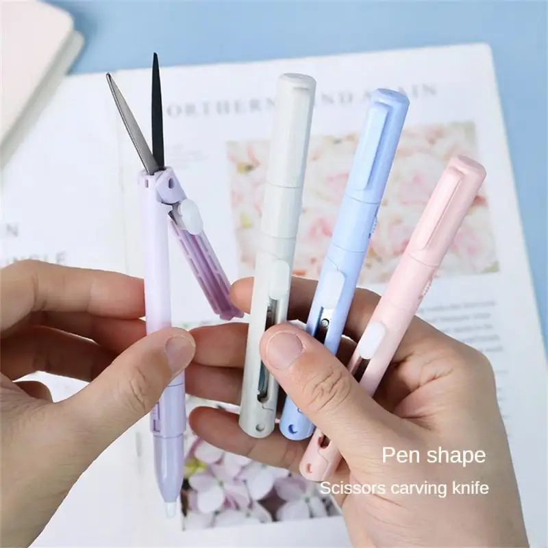 

Pocket Utility Knife Paper Trimming Handbook Cutting Mini Scissors Creativity Office Accessories Colored Scissors Utility Knife