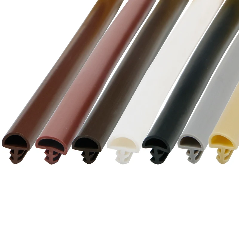 Custom Airtight Rubber Seal Strip for Wood Door,Slot Groove Sealing Gasket,Weatherstrip,10m,Brown White Grey Black Beige