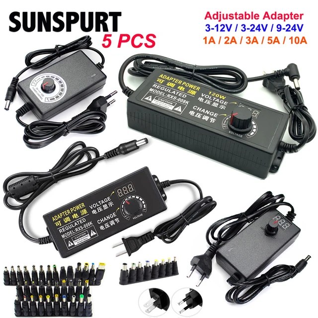 Universal AC zu DC Einstellbare Adapter 3V-12V 9V-24V 12V-24V 5A 10A mit  Display