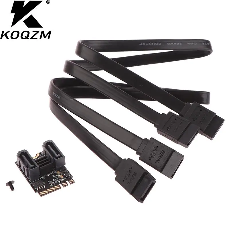 

M2 To SATA3.0 Expansion Card KEY A + E WIFI M.2 To SATA Hard Disk Adapter Card Without Driver Installation 2x SATA ports 1set