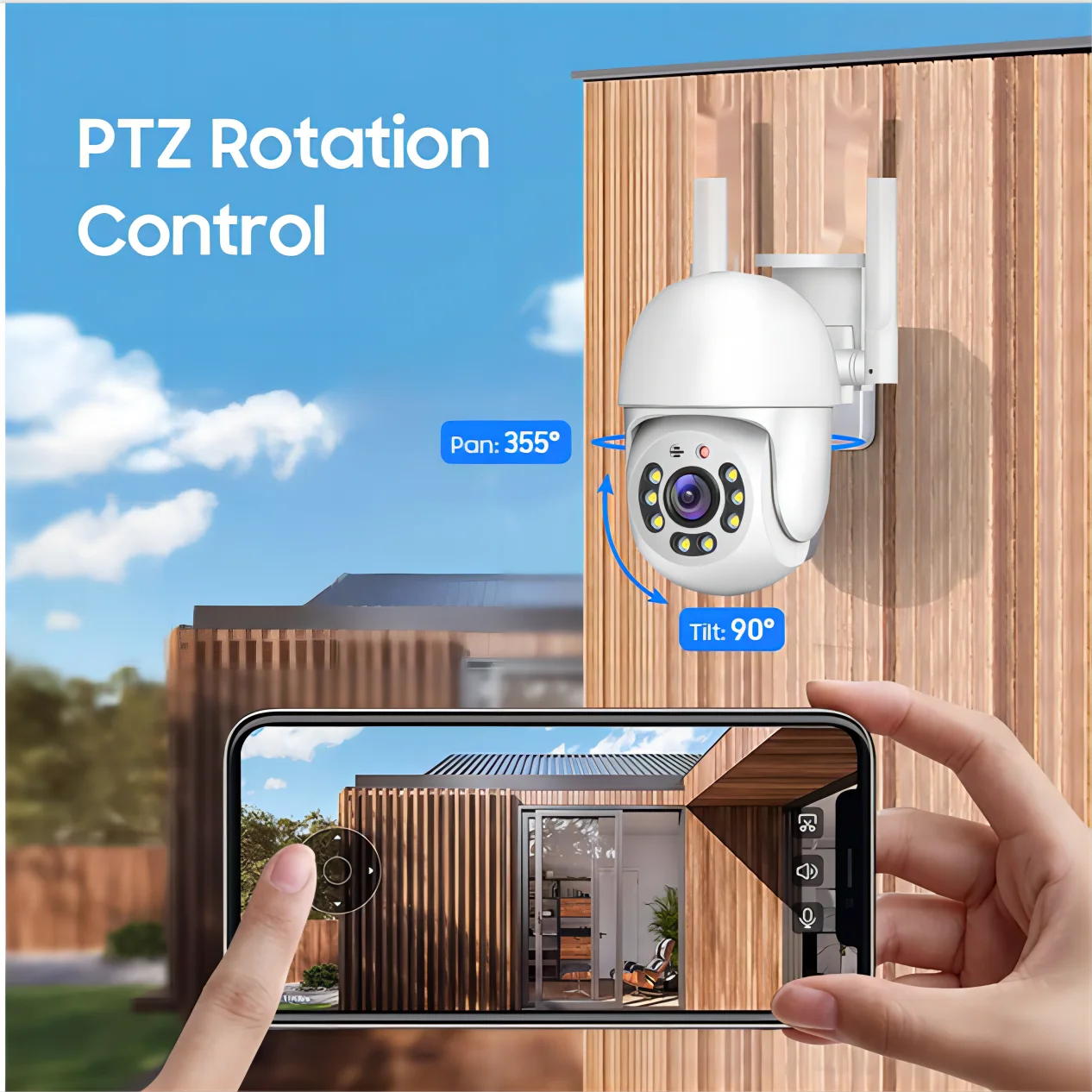 Tuya 4MP PTZ WIFI Network Camera Security Protection Outdoor IP66 Waterproof 5G Dual-band Camera Home Video Surveillance 6
