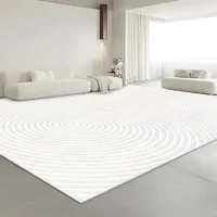 Modern White Minimalism Large Living Room Carpet Light Luxury Beige Decoration Bedroom Carpet Soft Lounge Rug Washable Floor Mat 2