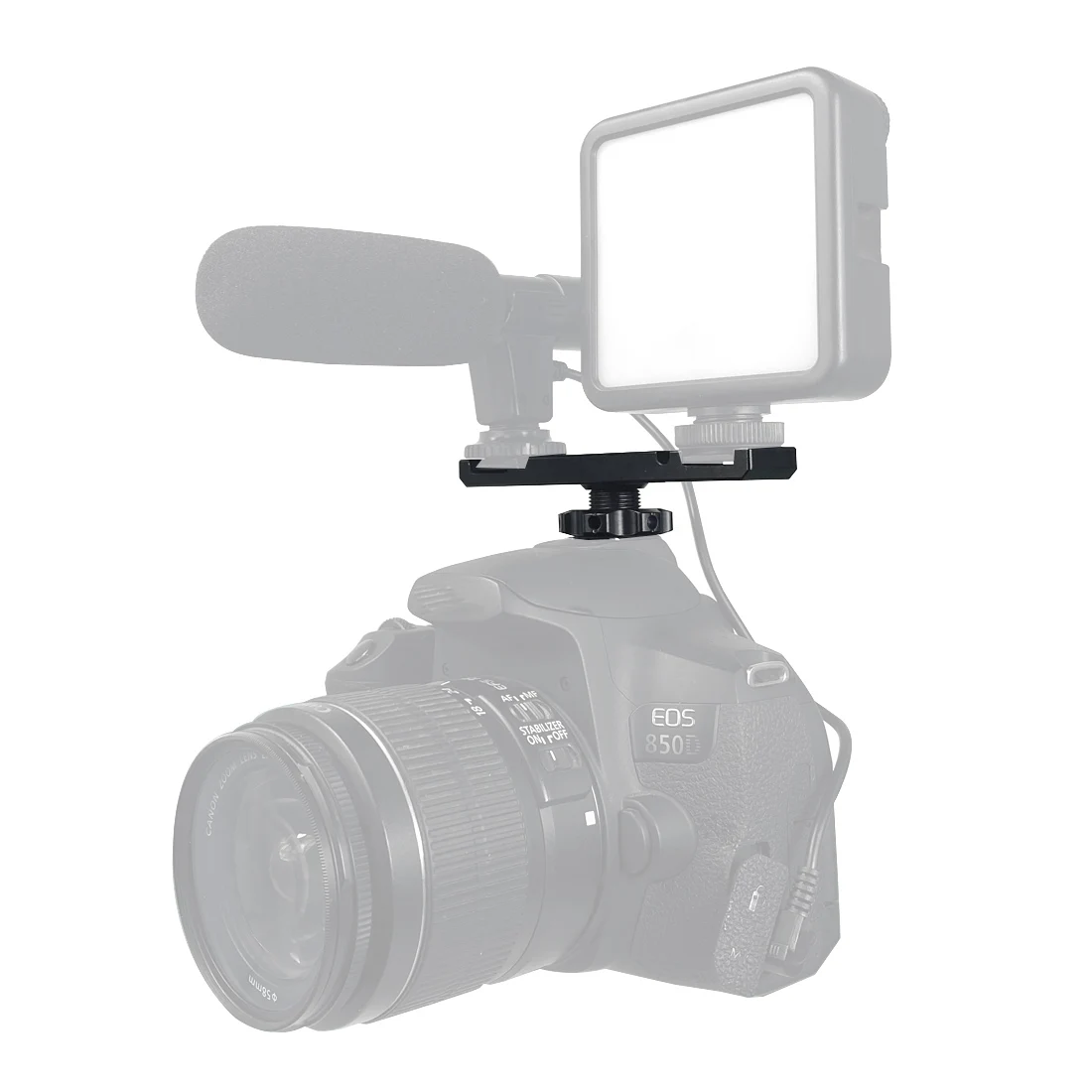 Double Cold Hot Shoe Adapter Mount Extension Holder Video Bracket for Canon for