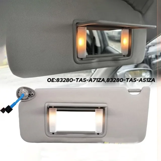 

Left Driver Side Beige Sun Visor w/Light For Honda Accord 83280-TA5-A51ZA 83280TA5A51ZA Car Side Front Blind Shade Sunvisor