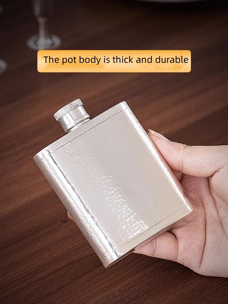  999 와인병 망치 무늬 휴대용 와인병 야외 가정용 소용량 단일 실버 와인 세트..