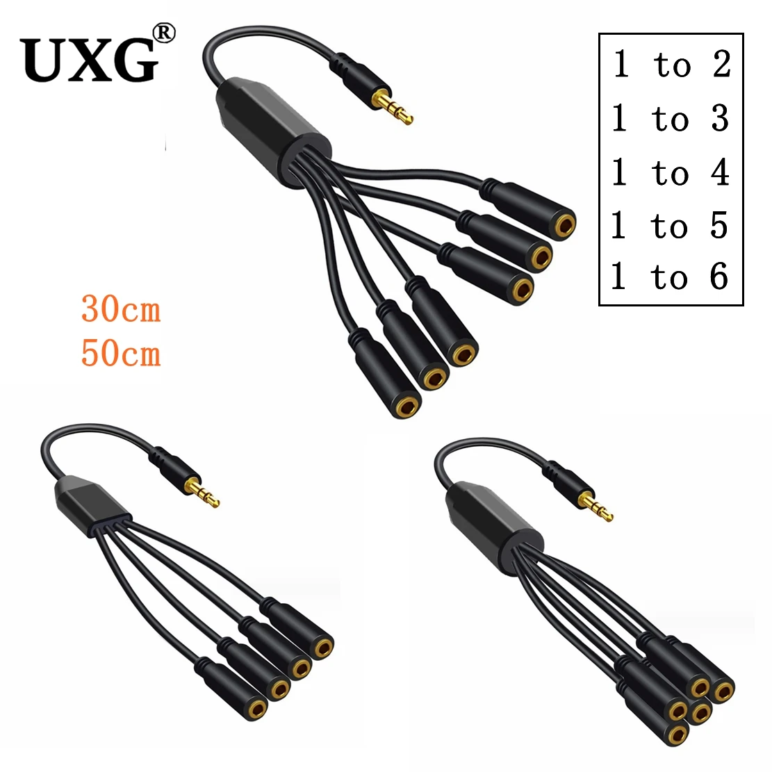 Splitter Audio Cavo Da 3.5Mm 3.5Mm 3 Femmina A Maschio Jack Da 1 A 2 3 4 5 Adattatore Cavo Aux Per Iphone Samsung Lettore Mp3 Cuffie