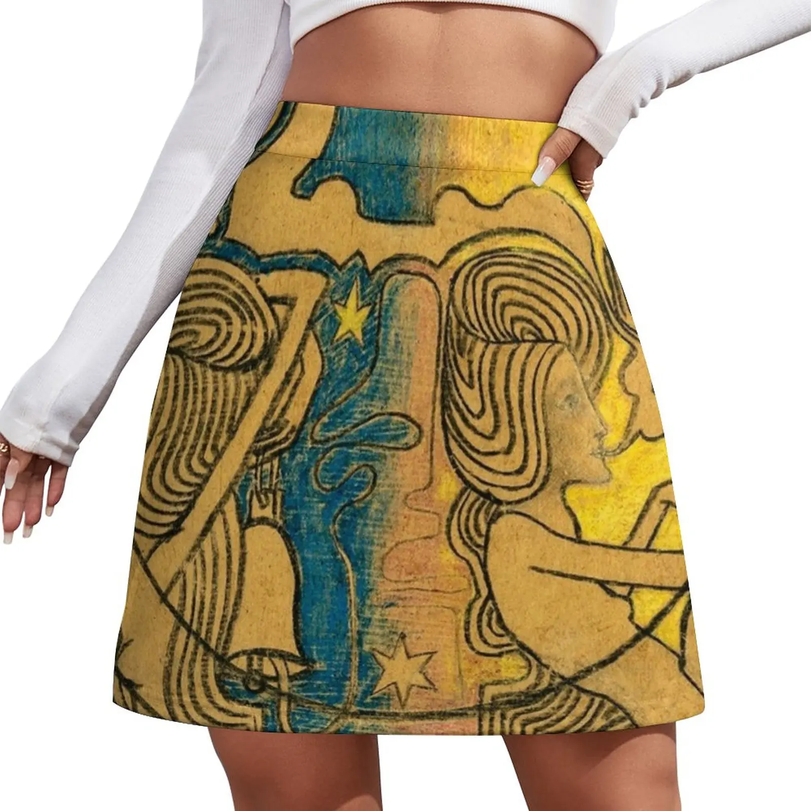 

Винтажная мини-юбка в стиле хиппи из 60-х годов, мини-юбка, женская одежда, юбки для женщин, 2024