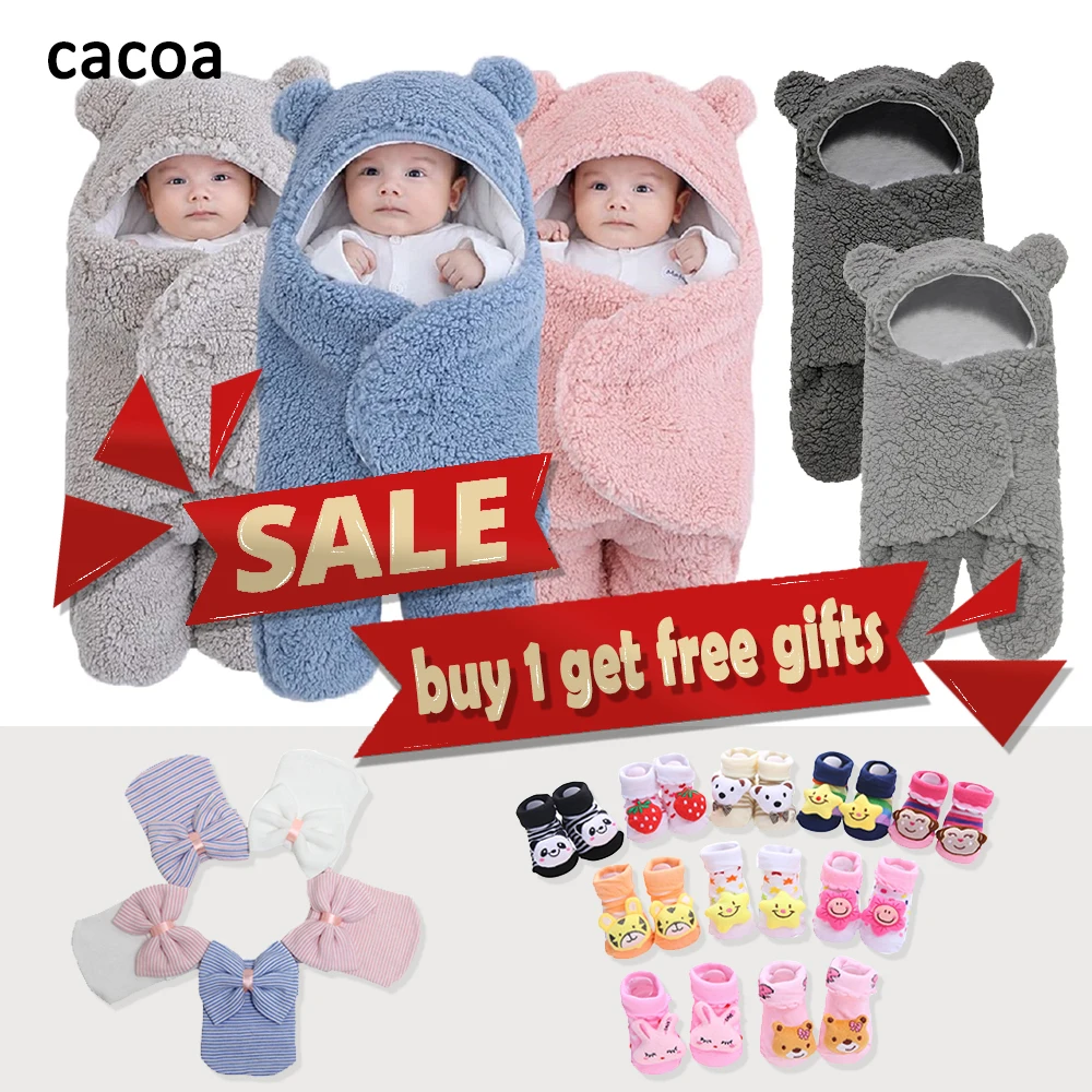 Baby Sleeping Bags Ultra Soft Fluffy Fleece Newborn Receiving Blanket