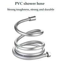 1.5M/2M PVC Flexible Shower Hose Black/Silver Handheld Shower Head Special Hose Bathroom Accessories 2
