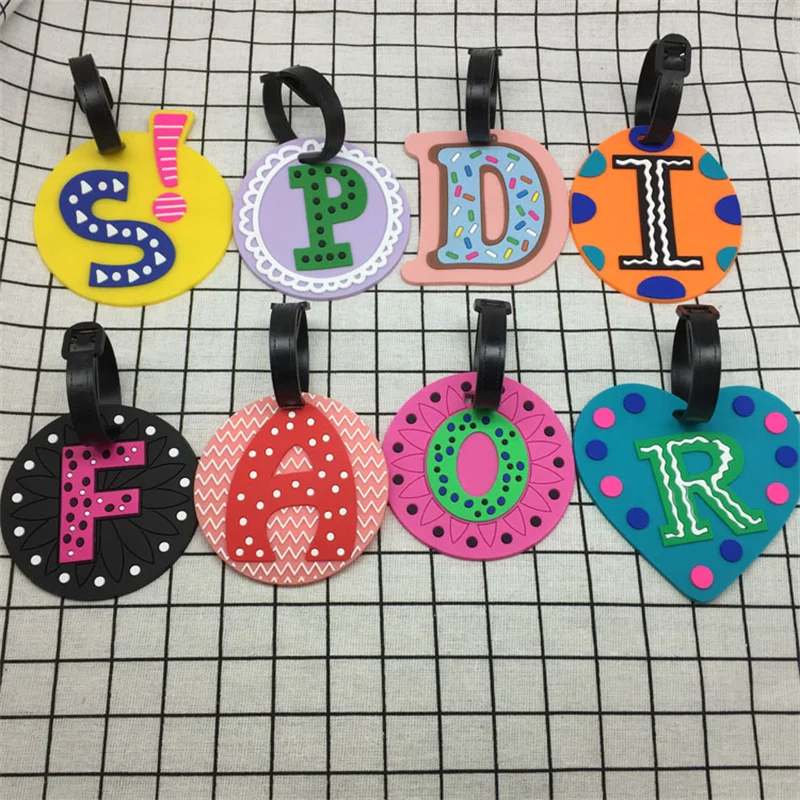 Luggage Tag 26 Letters Newest Cute Travel Accessories Silica Gel Suitcase ID Addres Holder Baggage Boarding Tag Portable Label luggage tag