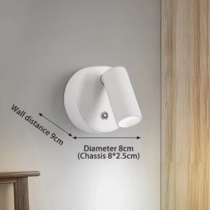 LED Wall Light Magnetic Type-C Rechargeable Wireless No Wiring No Punch Reading Bedroom Bedside