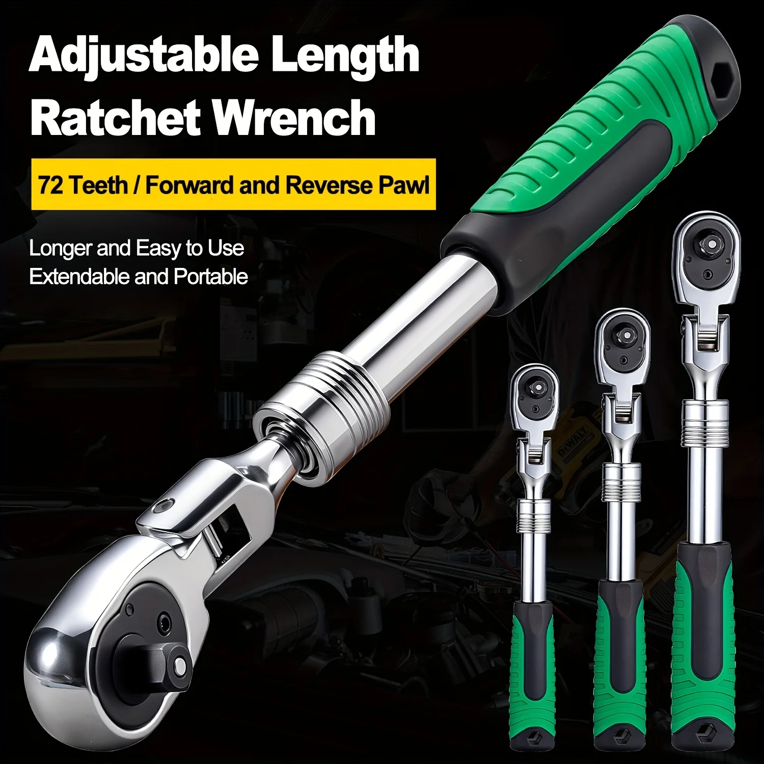 72-Tooth Ratchet Wrench Set – Chrome Vanadium Steel 1