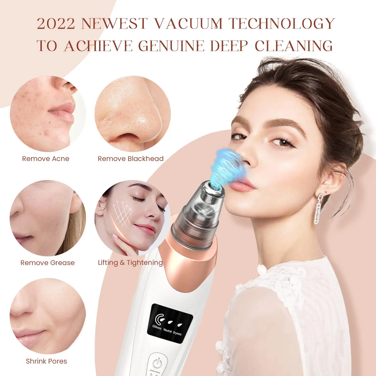 Electric Blackhead Remover Vacuum Cleaner Black Spots Removal Facial Deep Cleansing Pore Cleaner Machine Face Skin Care Tools