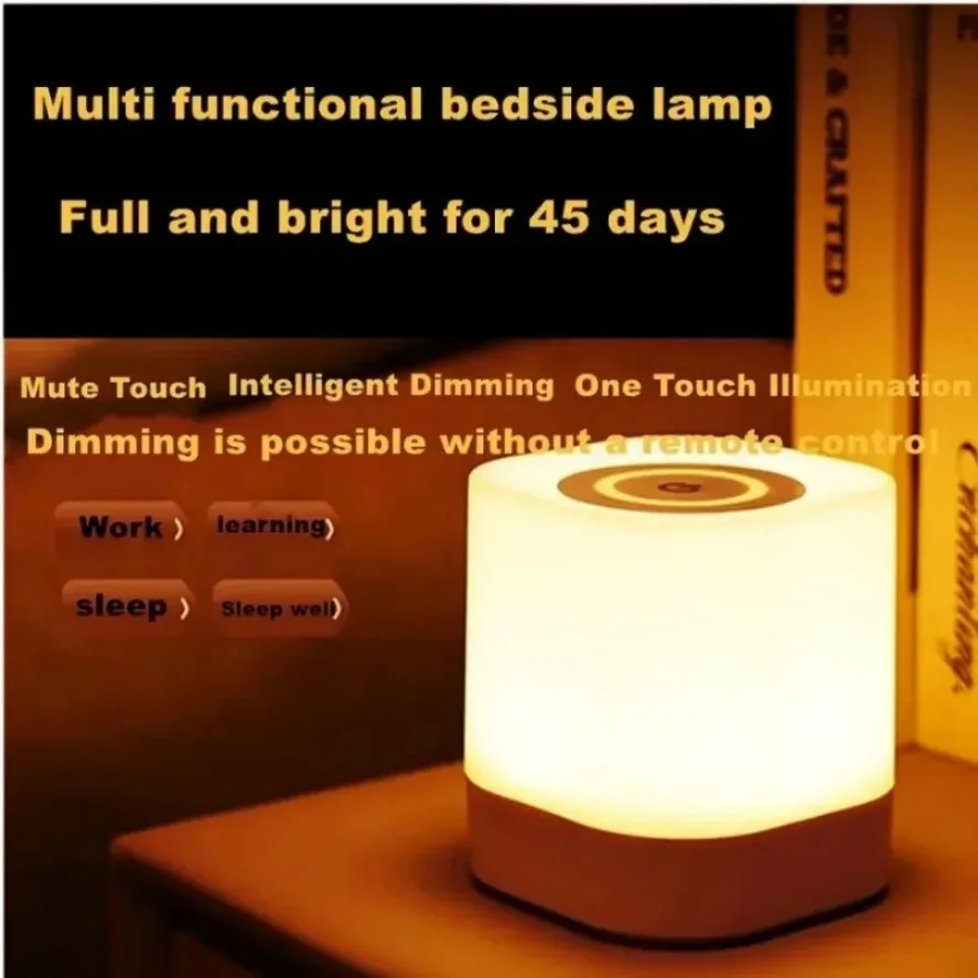 Rechargeable Sleep Night Light Bedroom Atmosphere Sleep Bedside Light Long Battery Life Adjustable Eye Care Reading Book