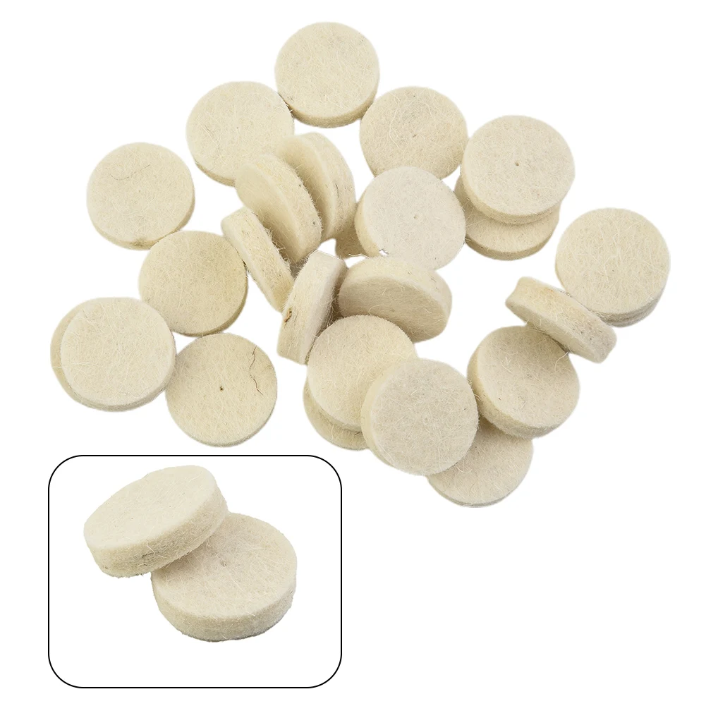 50*Polishing Wheel Pad5mm Wool Felt+2*Mandrels 2Buffing Pad Round Wheel For Rotary Tool Jewelry Glass Equipment