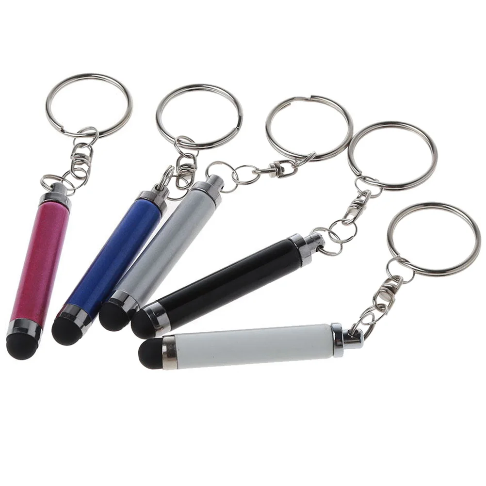 

5 Pcs Portable Hand Pen Universal Stylus Pens Touch Screen with Keychain Plastic