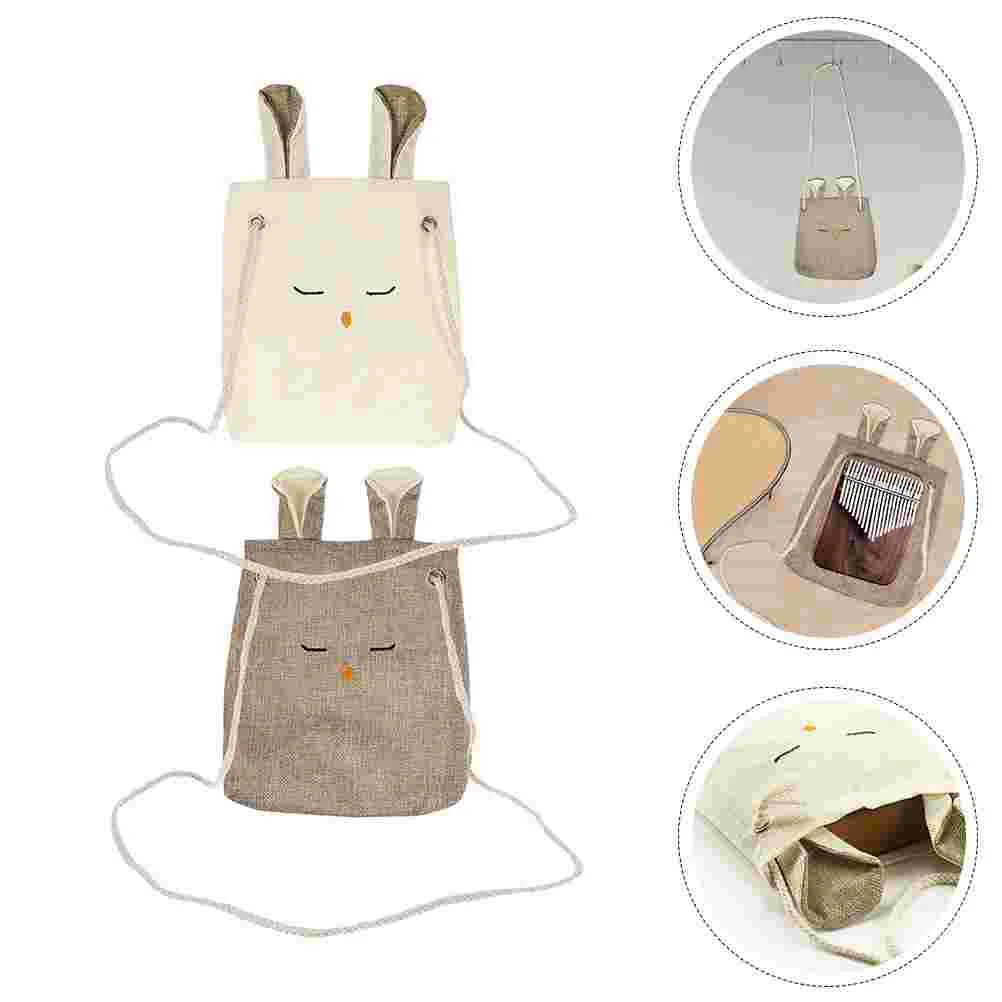 2 Pcs Thumb Gig Bag Cloth Kalimba Holder Wear-resistant Pouch Storage Accessory Women's