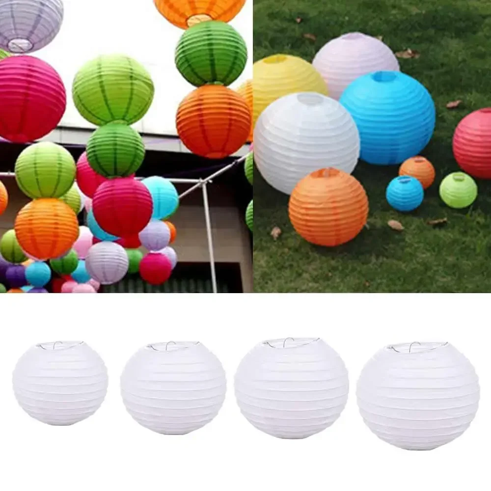 Paper Lantern Simple Round Hanging Lantern Ball Creative White DIY Paper Lamp Tye dye kit Tie dye kit 10/15/20/25/30/35/40cm