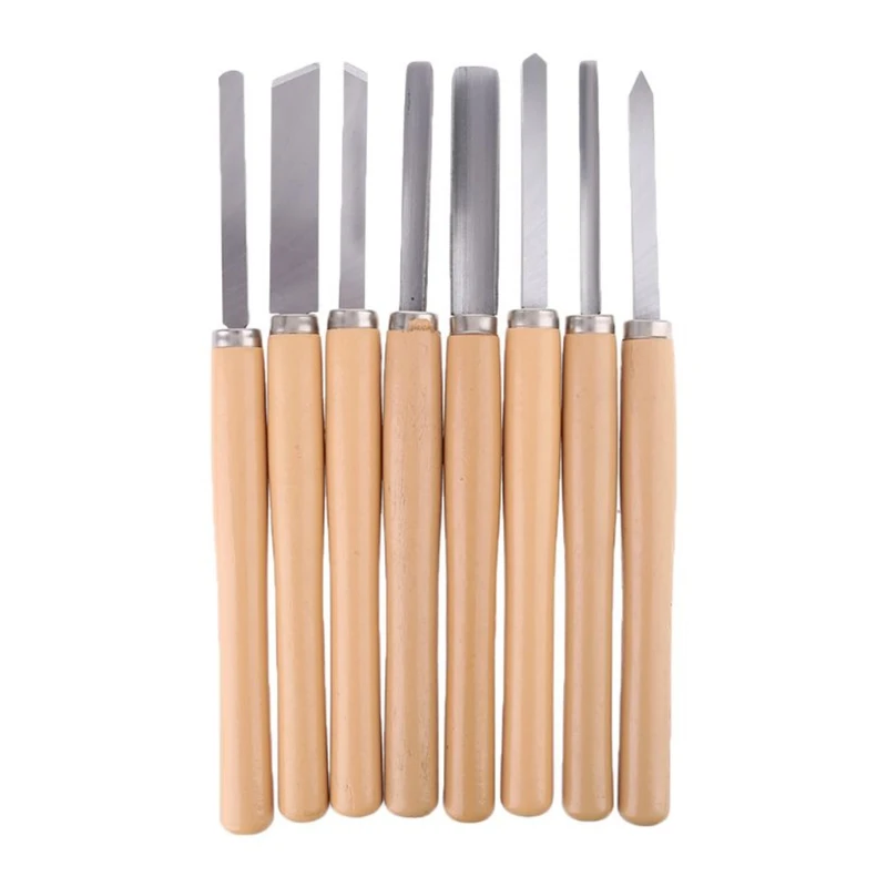

8pcs Wood Carving Knife Lathe Set Turning Tools Woodworking Gouge Skew Parting Dropship