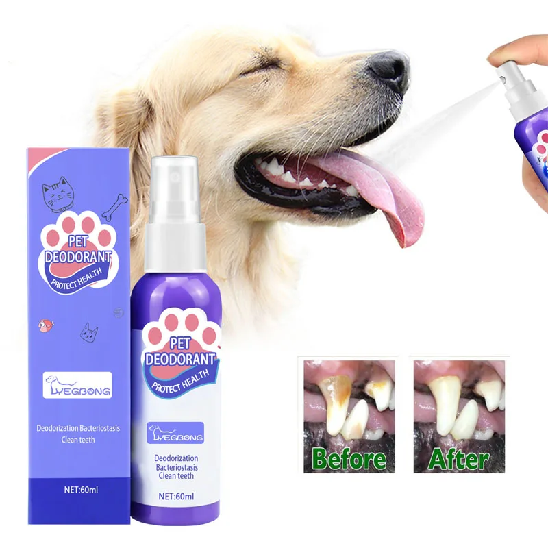 Dog Bad Breath Spray Oral Cleaning Pet Cat Deodorant Deodorant Mouth Spray Freshener Stain