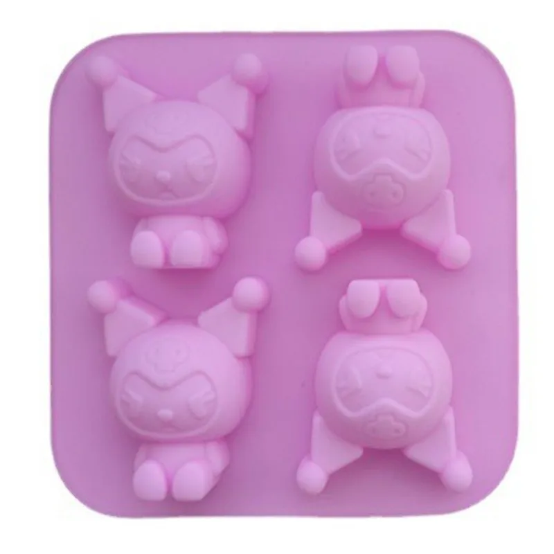 

Kuromi 4 Gypsum Molds Coated with White Embryos Kawaii Sanrio Cute Cartoon Fashion Diy Handmade Painting Mold Toys for Kids