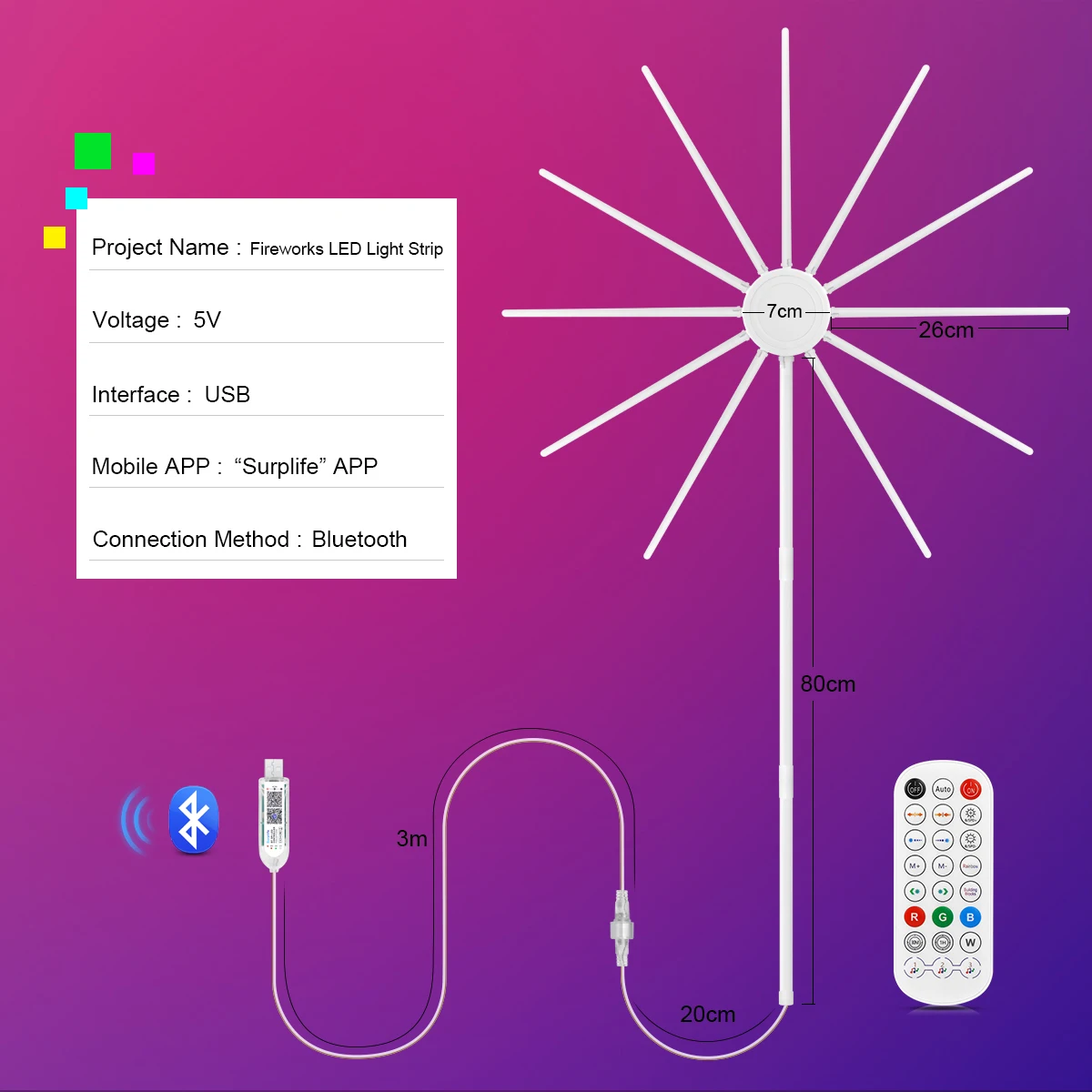 크리스마스 불꽃 빛 RGBIC LED 문자열 빛 USB LED 화환 램프 야외 정원 룸 캠핑 웨딩 장식 요정 조명