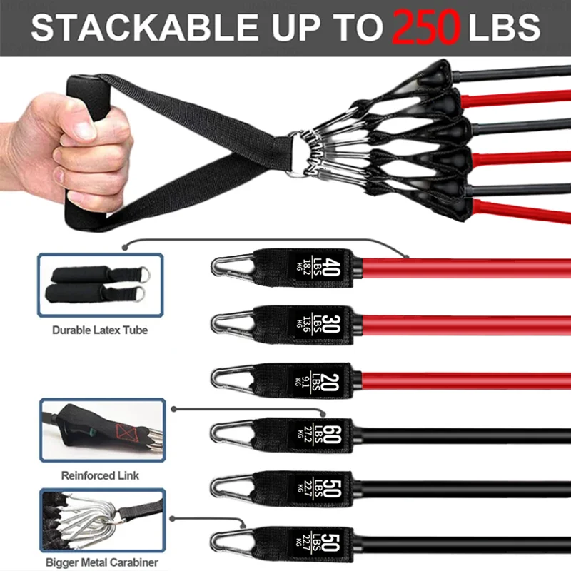 250lbs Resistance Bands Set 3